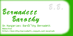 bernadett barothy business card